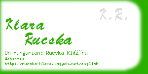 klara rucska business card